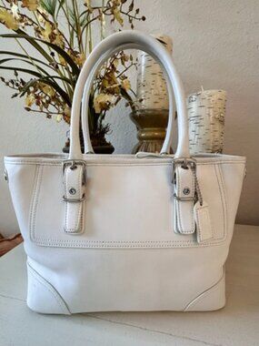 Coach Hamptons VINTAGE RESTORED Ivory Tote/Satchel EVC